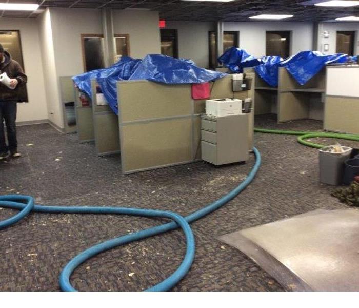 water damage to office 
